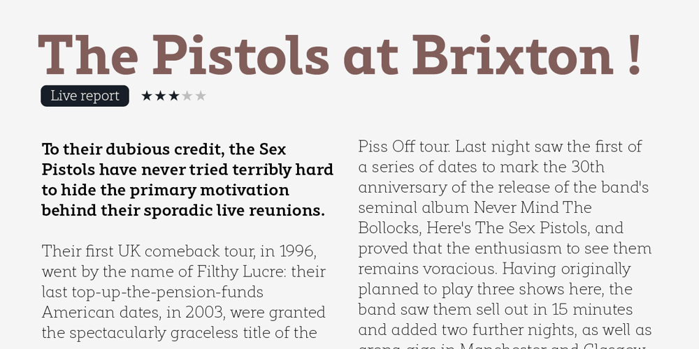 Rival Slab font