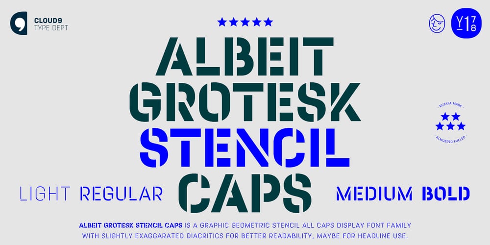 Albeit Grotesk Stencil Caps font