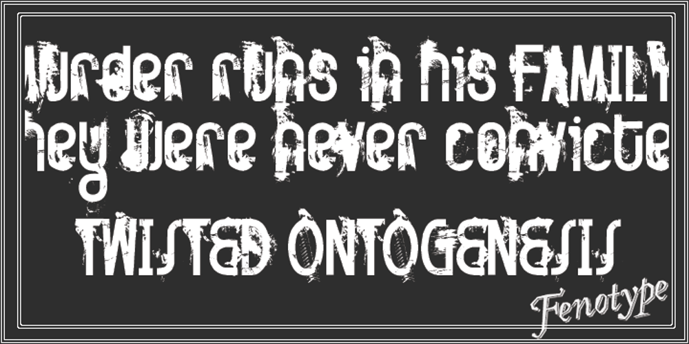 FT Twisted Ontogenesis font
