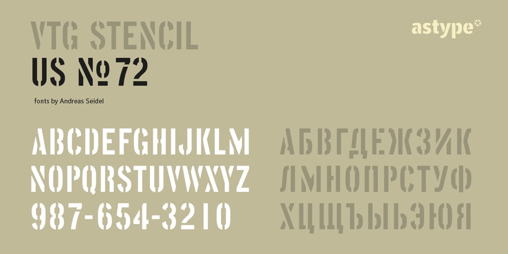 Vtg Stencil US No 72 font
