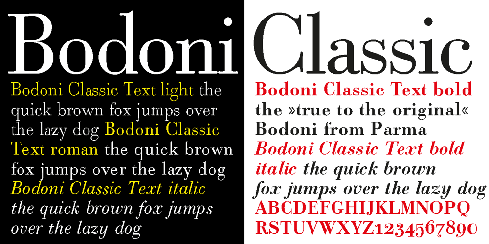 Bodoni Classic Text font