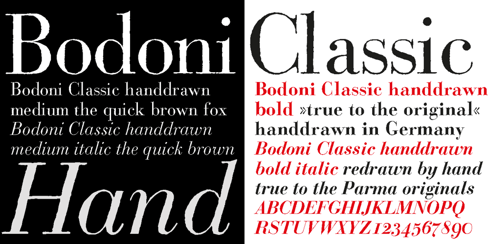 Bodoni Classic Hand font