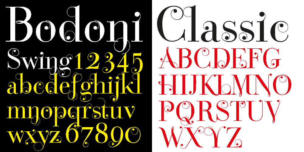 Bodoni Classic Swing font