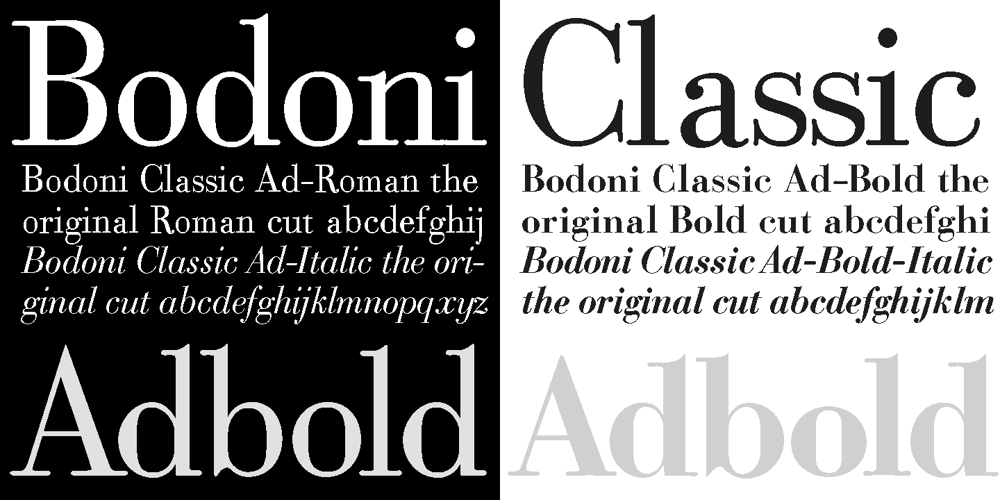 Bodoni Classic Ad font