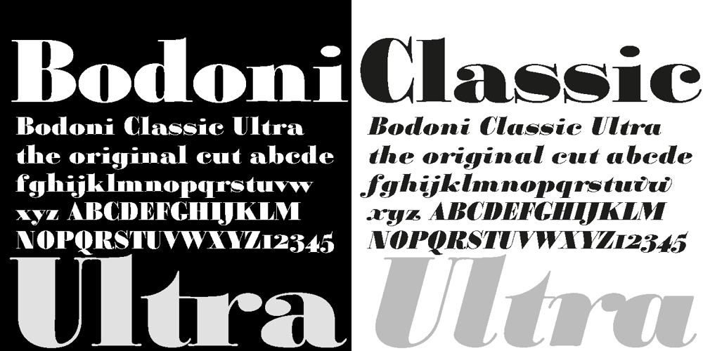 Bodoni Classic Ultra font