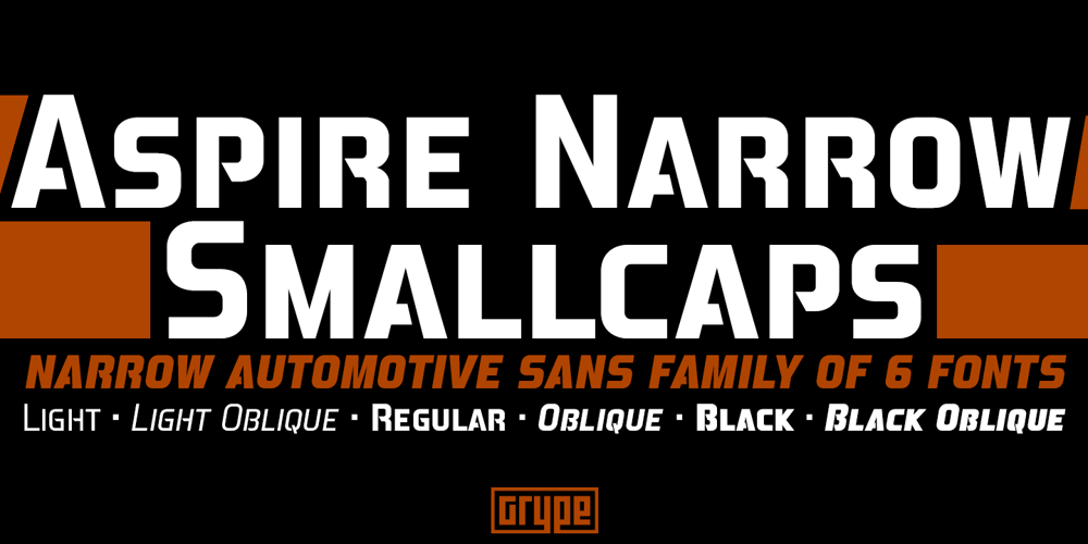 Aspire Narrow SmallCaps font