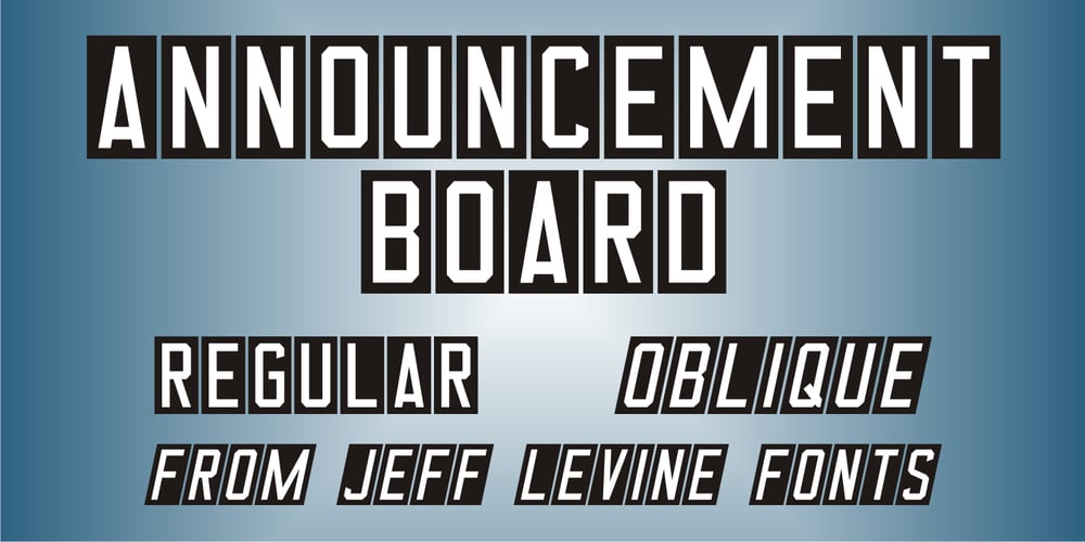 Announcement Board JNL font