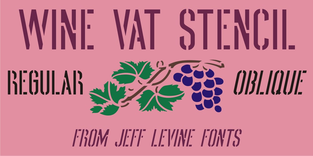 Wine Vat Stencil JNL font