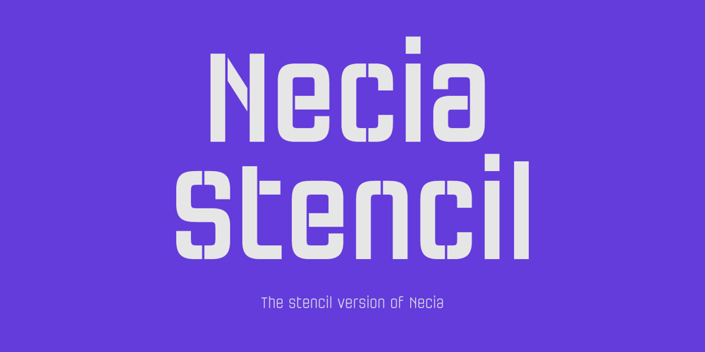 Necia Stencil font