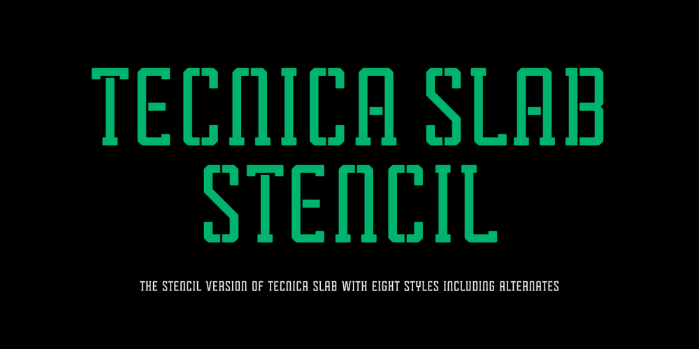 Tecnica Slab Stencil font