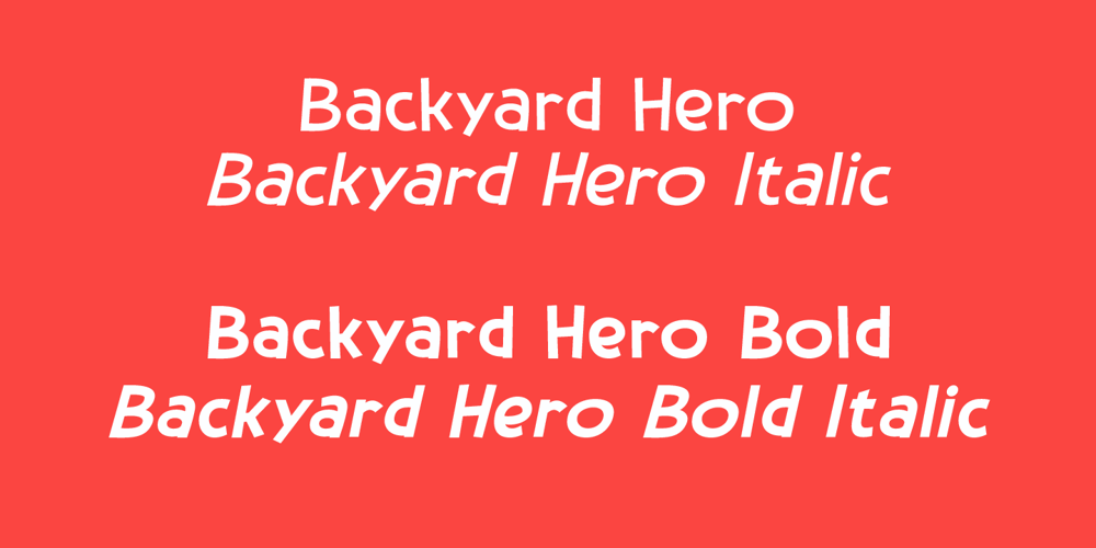 Backyard Hero font