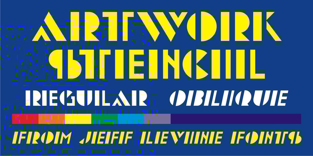 Artwork Stencil JNL font