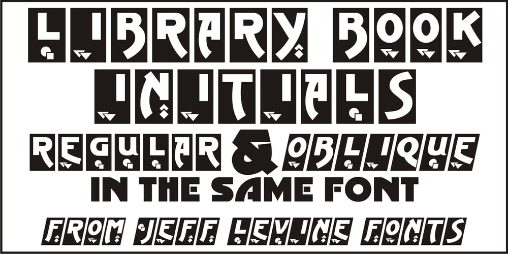 Library Book Initials JNL font
