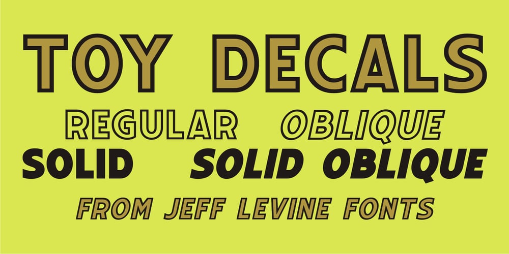 Toy Decals JNL font