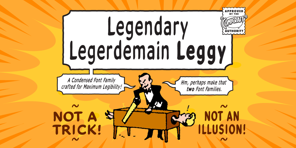 Legendary Legerdemain Leggy font