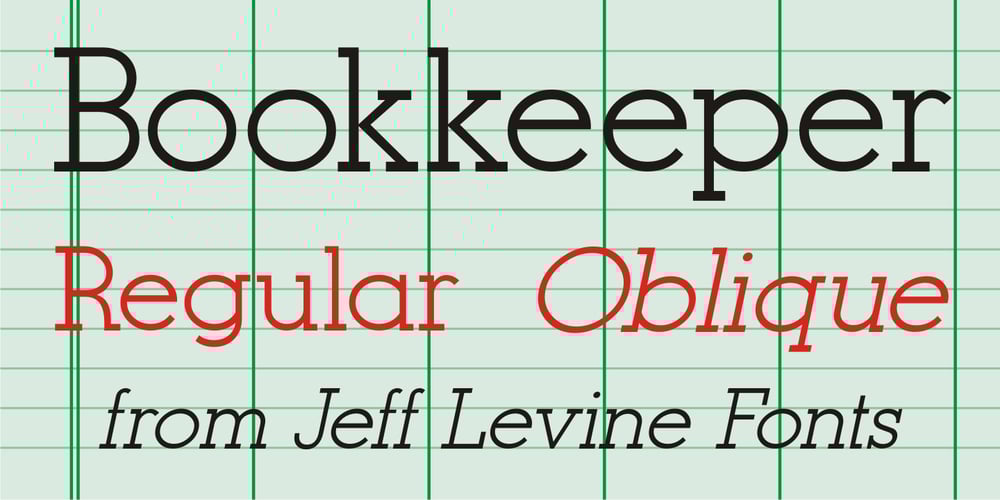 Bookkeeper JNL font