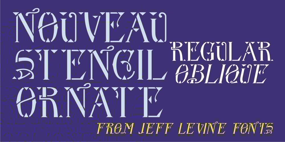 Nouveau Stencil Ornate JNL font