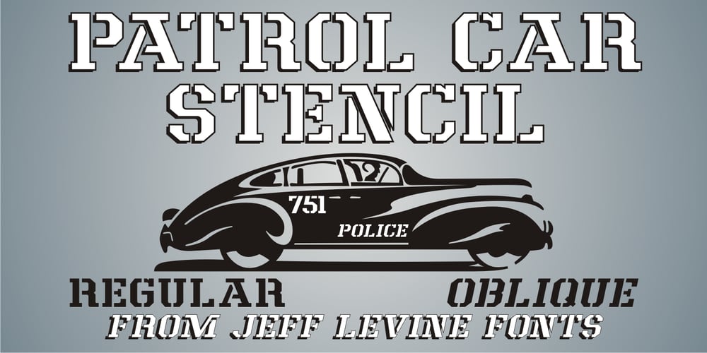 Patrol Car Stencil JNL font