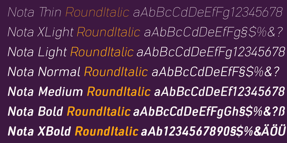 Nota Rounded font
