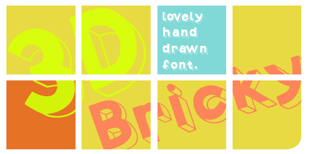 3D Blocky font