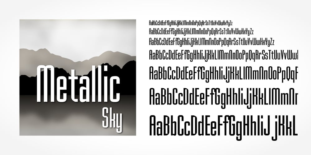 Metallic Sky font