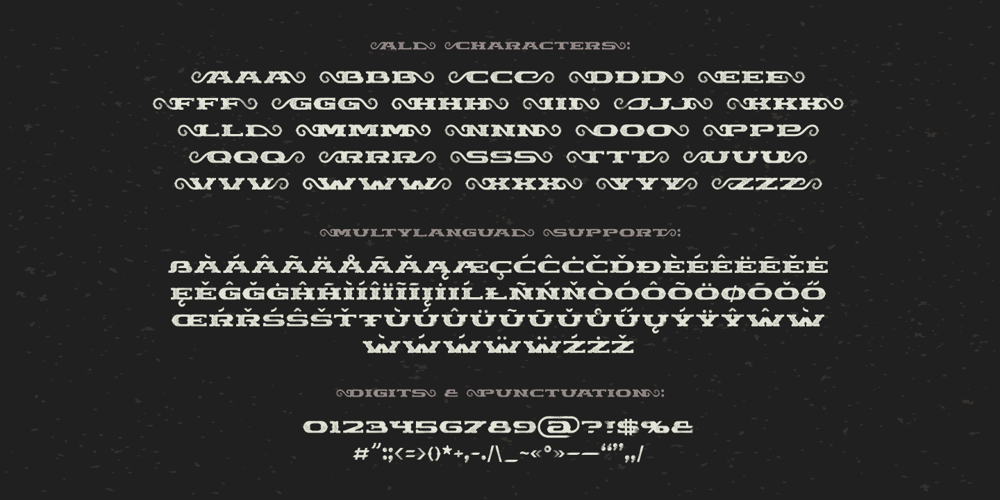 Chimera Tail Rough font