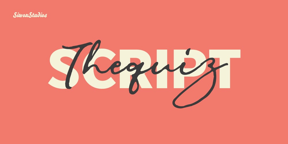 The Quiz Script font
