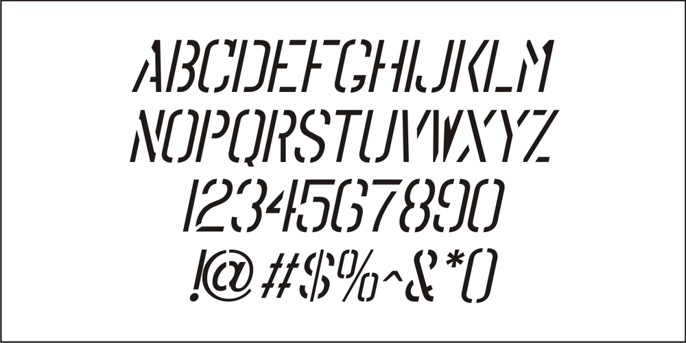 Dry Goods Stencil JNL font