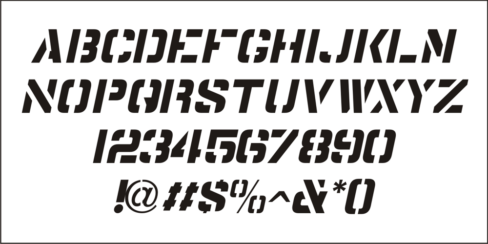 Industrial Stencil JNL font