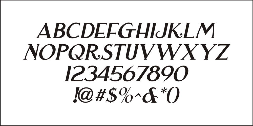 Westfield Nouveau JNL font