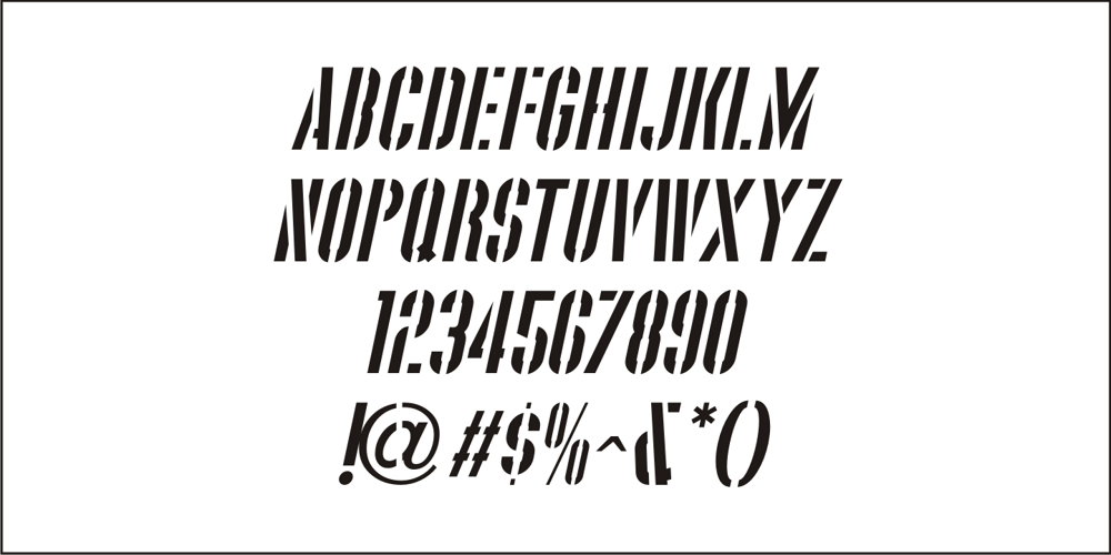 Supplier Stencil JNL font