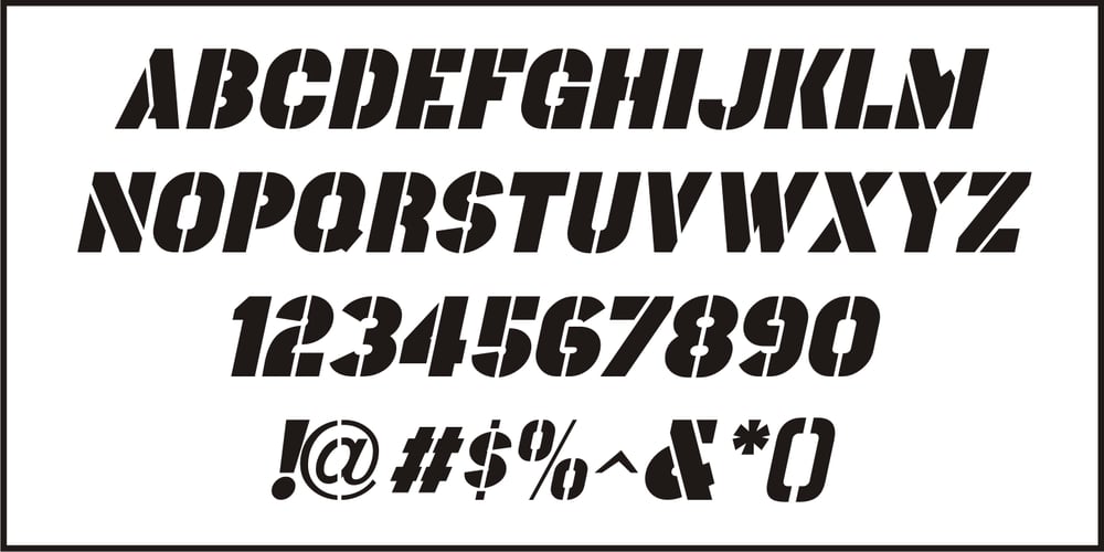 Casemark Stencil JNL font