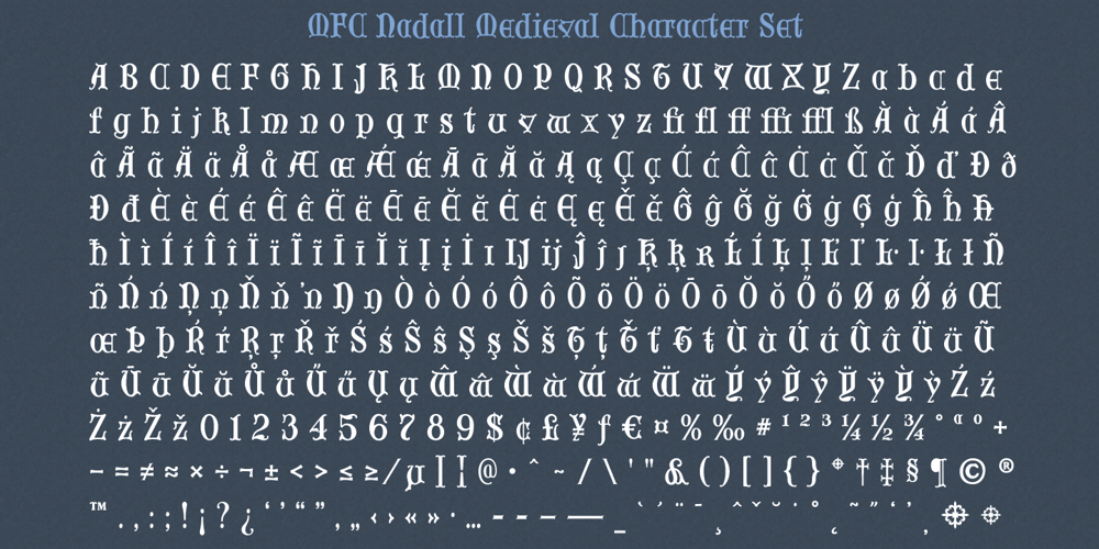 MFC Nadall Medieval font