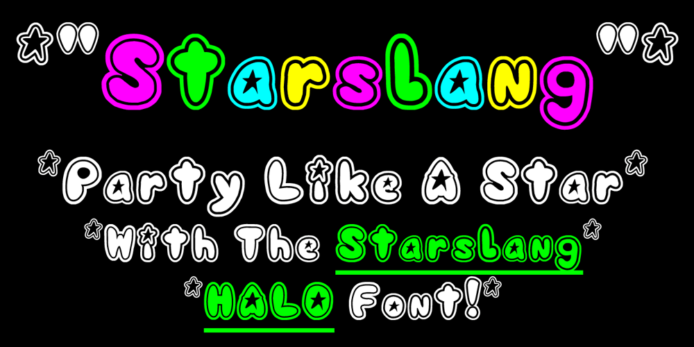 Starslang Halo font