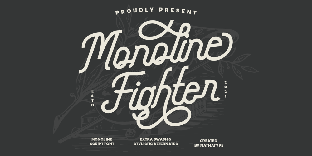 Monoline Fighter font