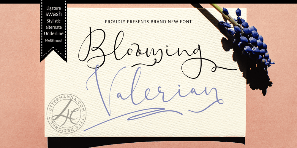 Blooming Valerian font