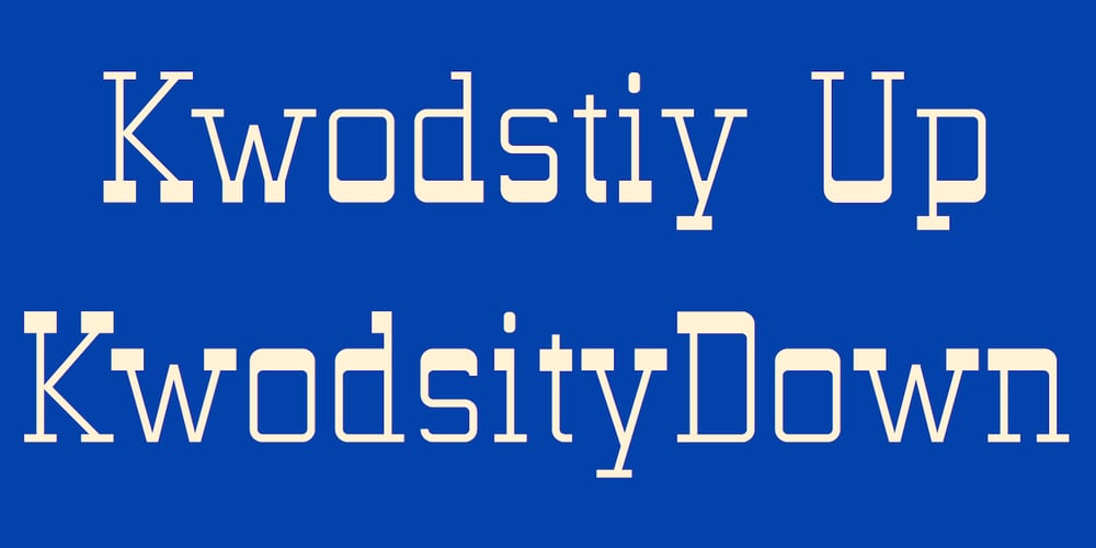 Kwodsity font