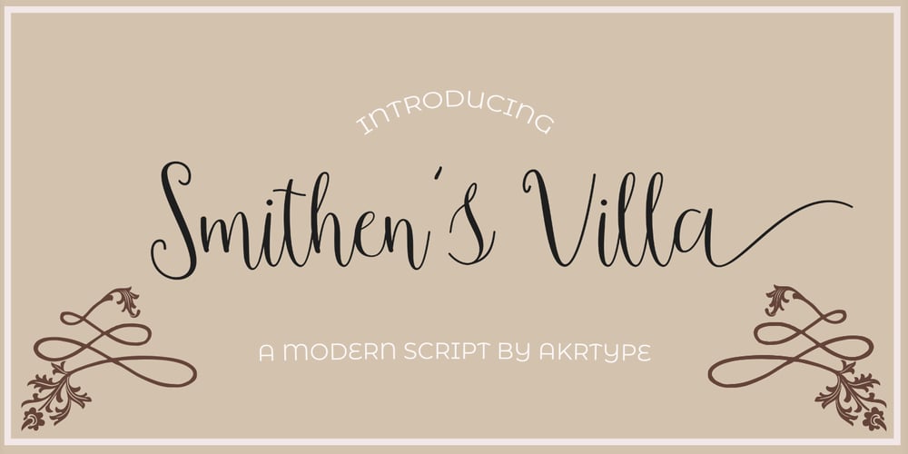 Smithens Villa script font