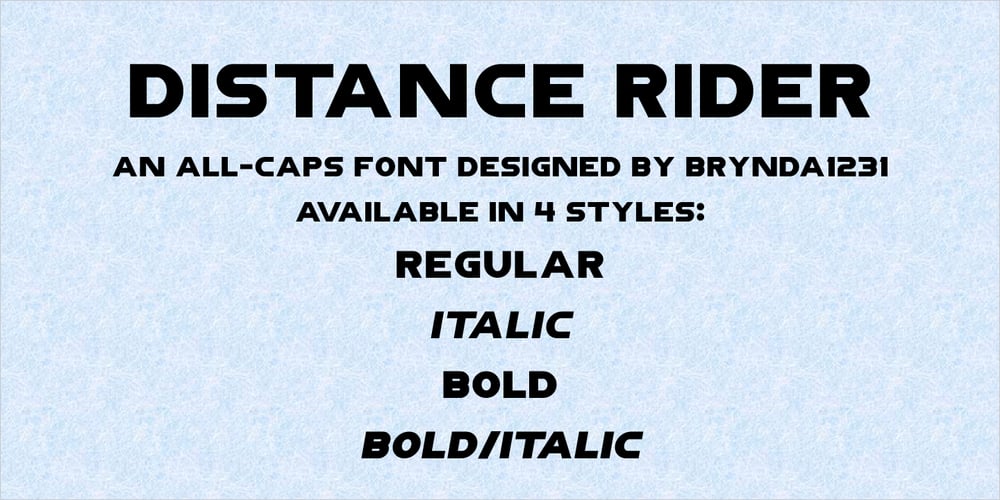 Distance Rider font