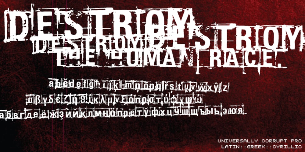 Universally Corrupt Pro font