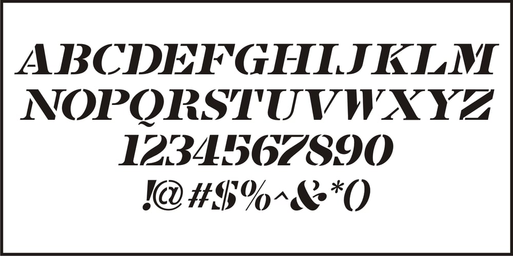 French Stencil Serif JNL font