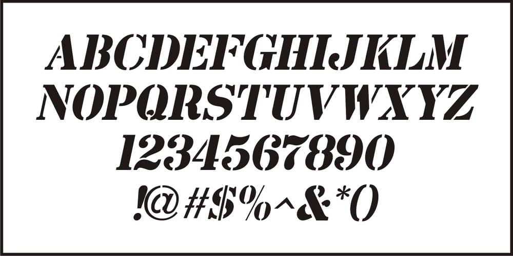 Work Yard Stencil font