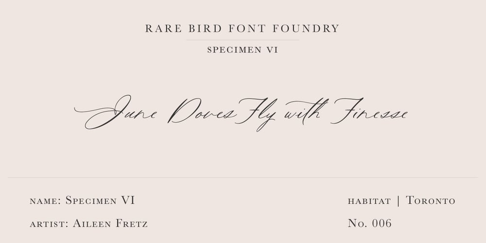 Rare Bird Specimen VI font