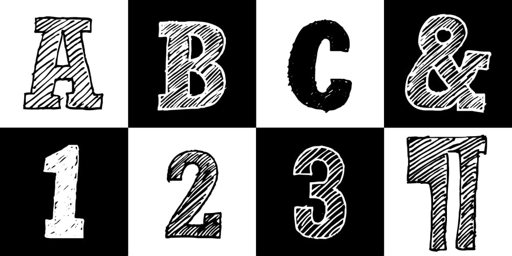 Hand Scribble Sketch Rock font