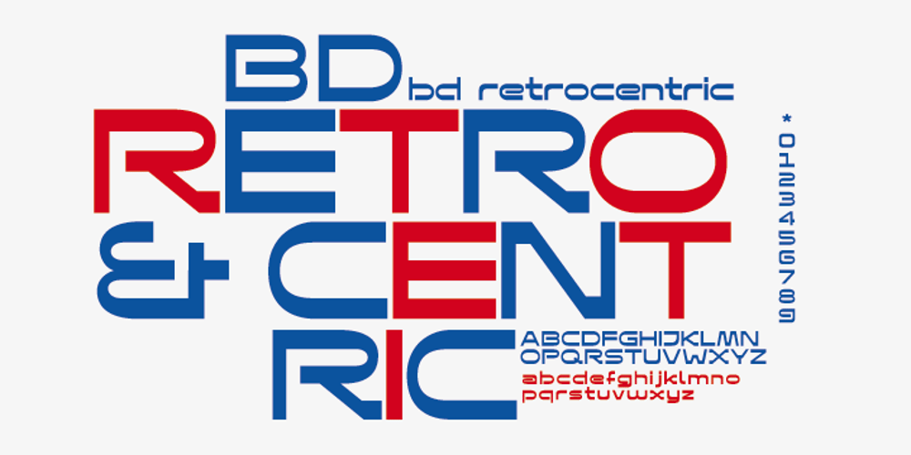 BD Retrocentric font