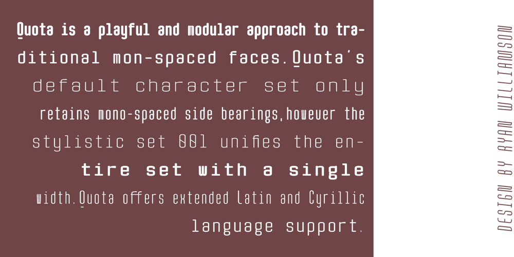 Quota font
