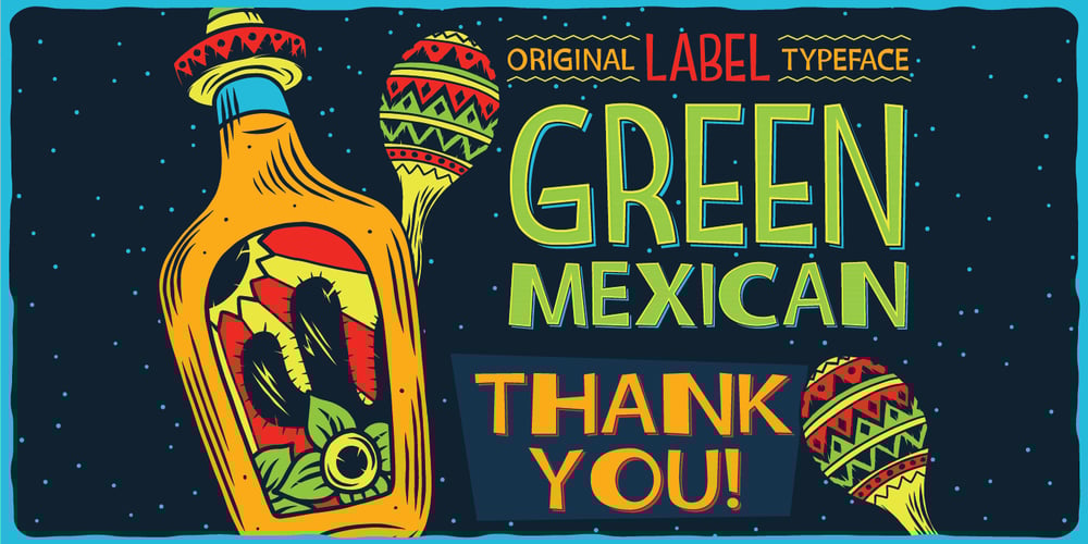 Green Mexican font