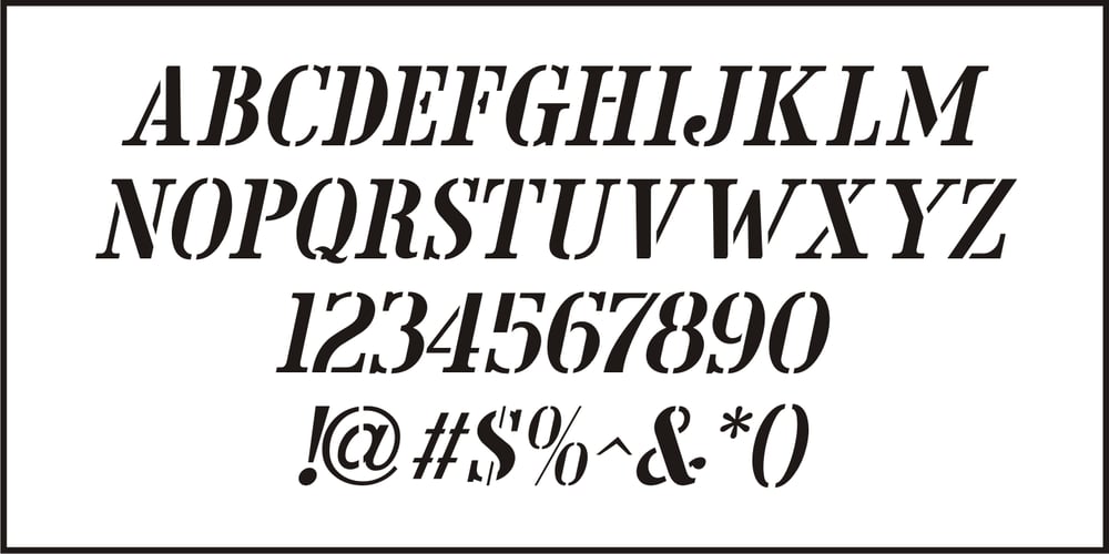 Maitre d Stencil JNL font