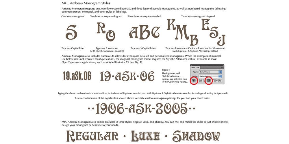 MFC Ambeau Monogram font