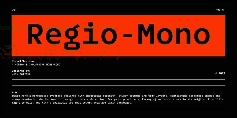 Regio Mono font
